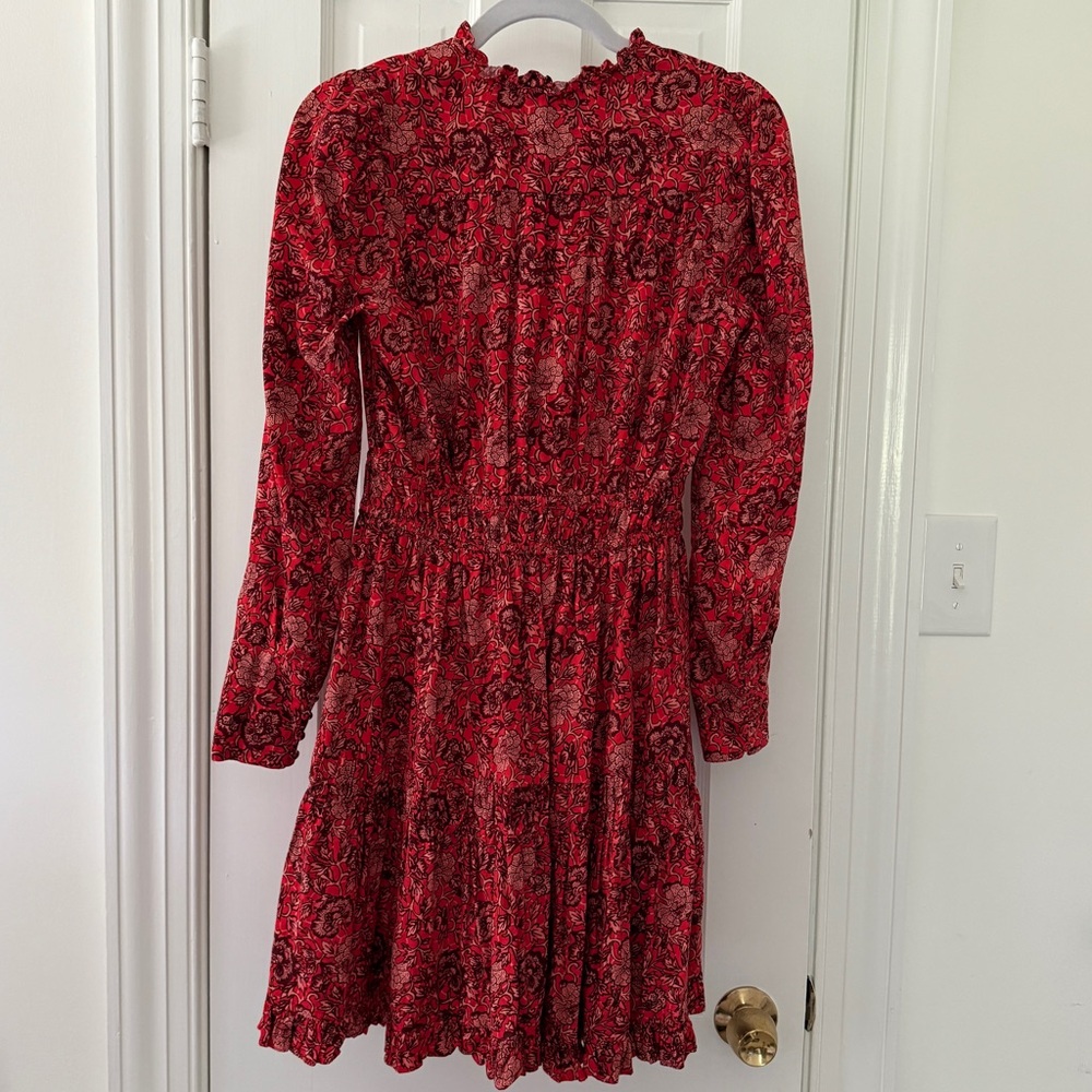 Ulla Johnson Mini Ruffle Liv Red Floral Dress | size 0 - Picture 8 of 10